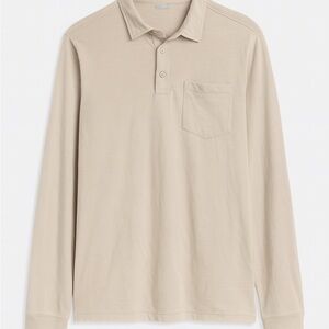 Goodfellow & Co Men’s Long Sleeve Henley Shirt – Beige, Size Large